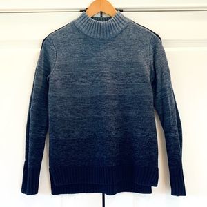 Athleta merino wool sweater ombré blue knit turtleneck sunset pullover